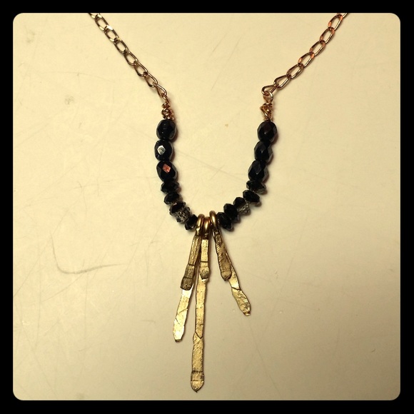 Handmade Gold and Swarovski Crystal Necklace - Picture 1 of 3